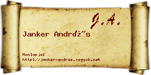 Janker András névjegykártya